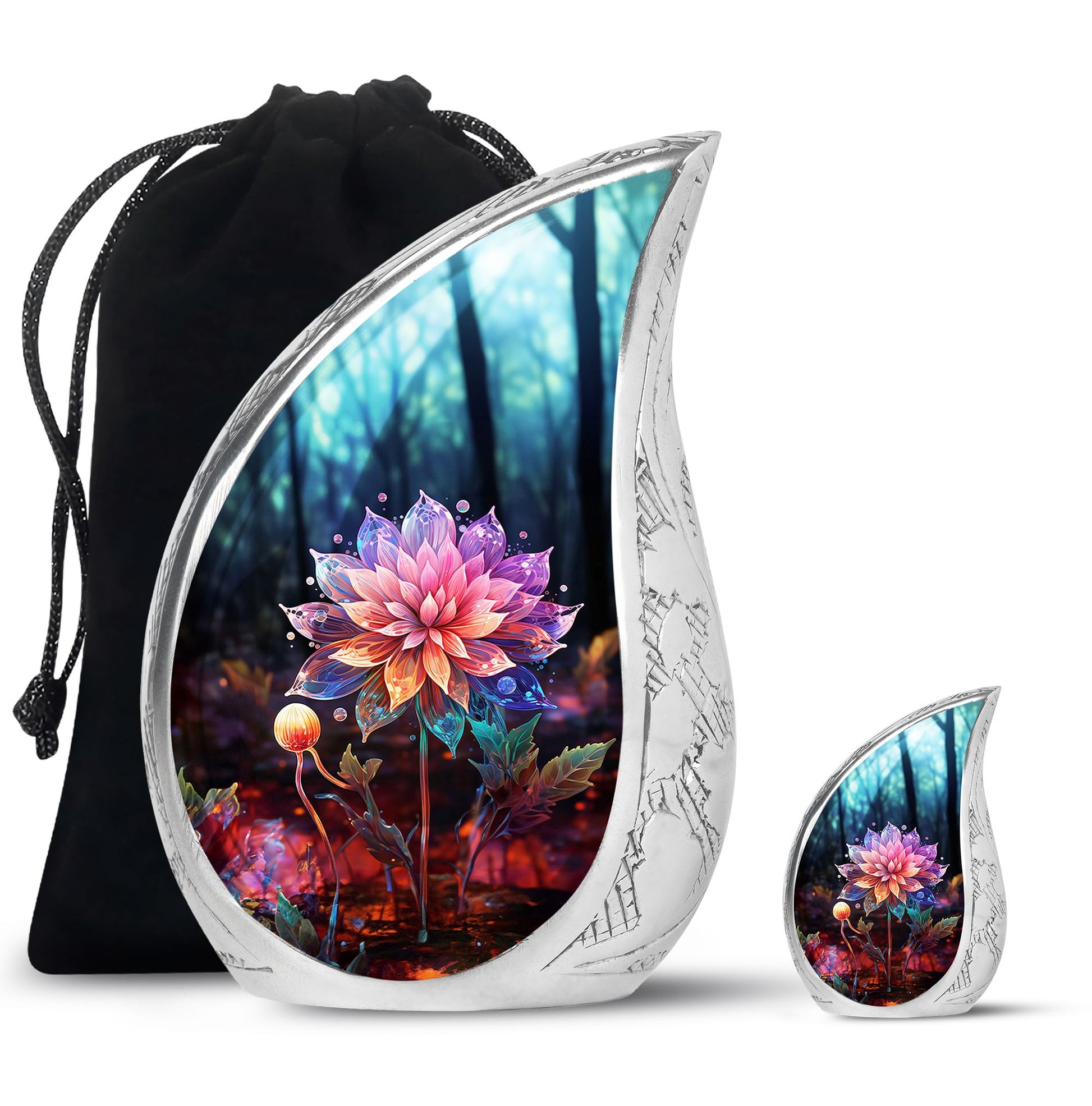 Teardrop Shape Lilly Urn Large Urn With 1 Keepsake Urn