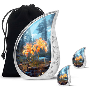 Teardrop Shape Lilly Urn Large Urn With 2 Keepsake Urn