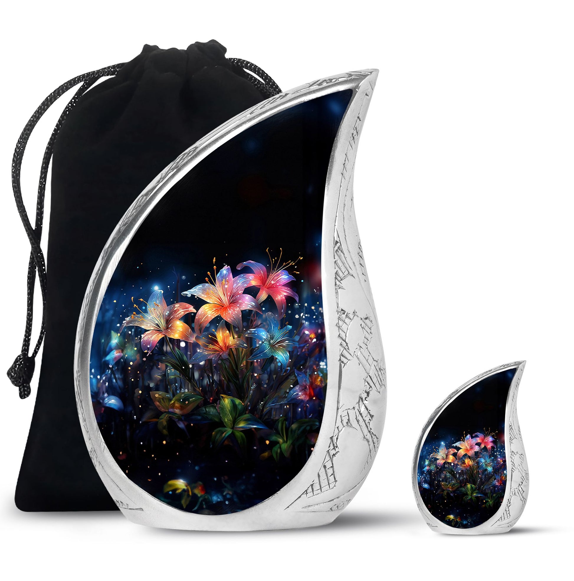 Teardrop Shape Lilly Urn Large Urn With 1 Keepsake Urn