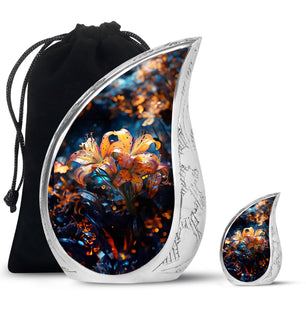 Teardrop Shape Lilly Urn Large Urn With 1 Keepsake Urn