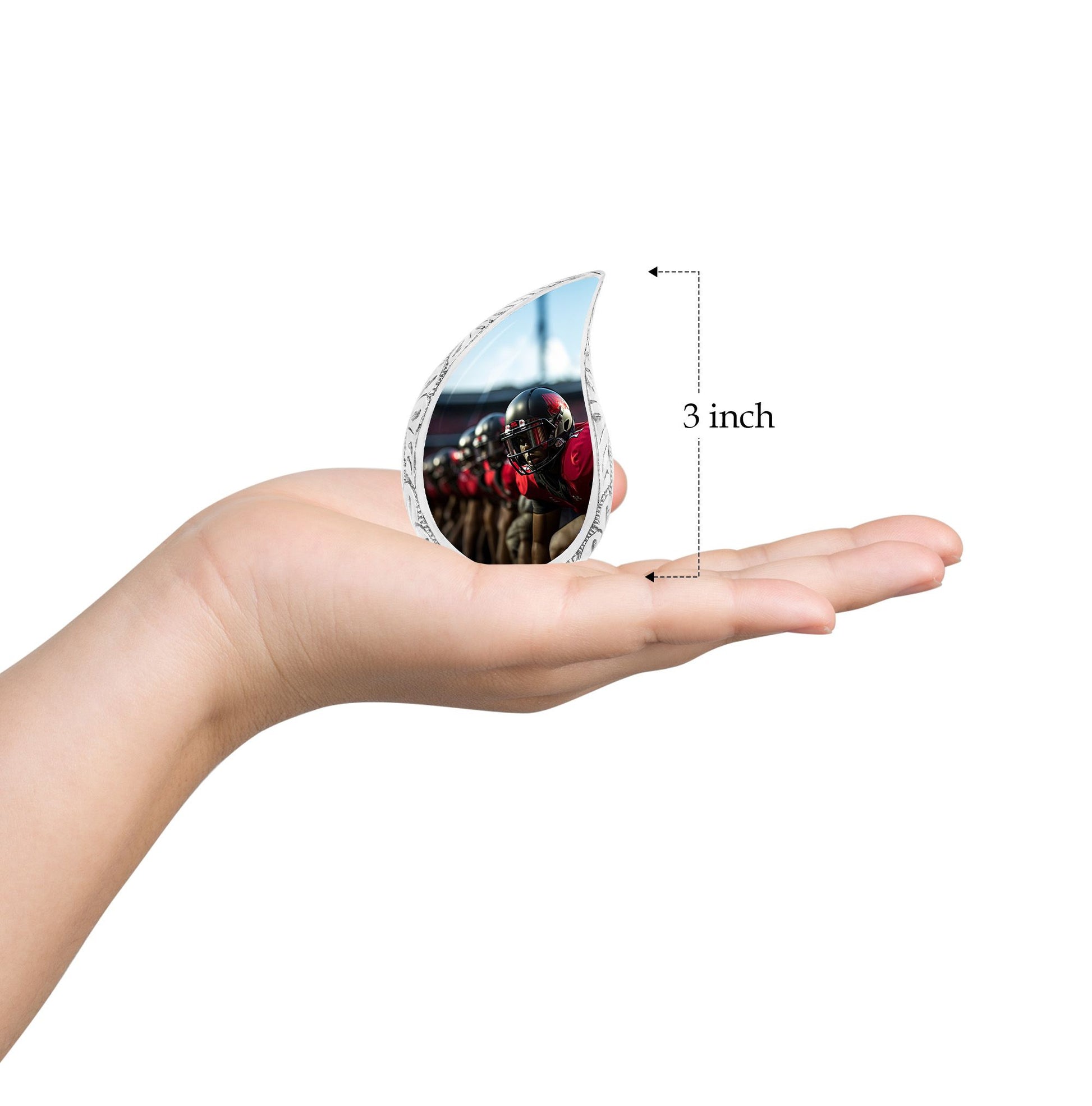Teardrop Shape Football Urn Keepsake 3 Inch