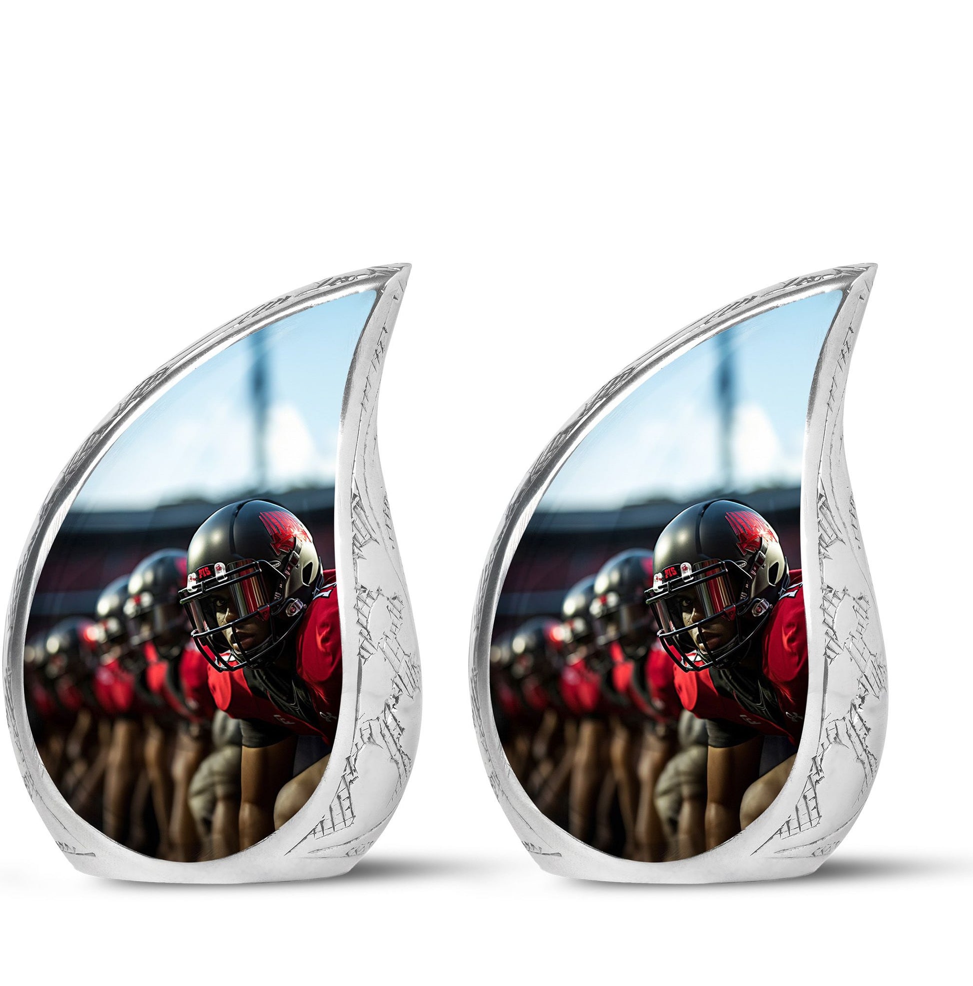 Teardrop Shape Football Urn Keepsake Urn Pack of 2