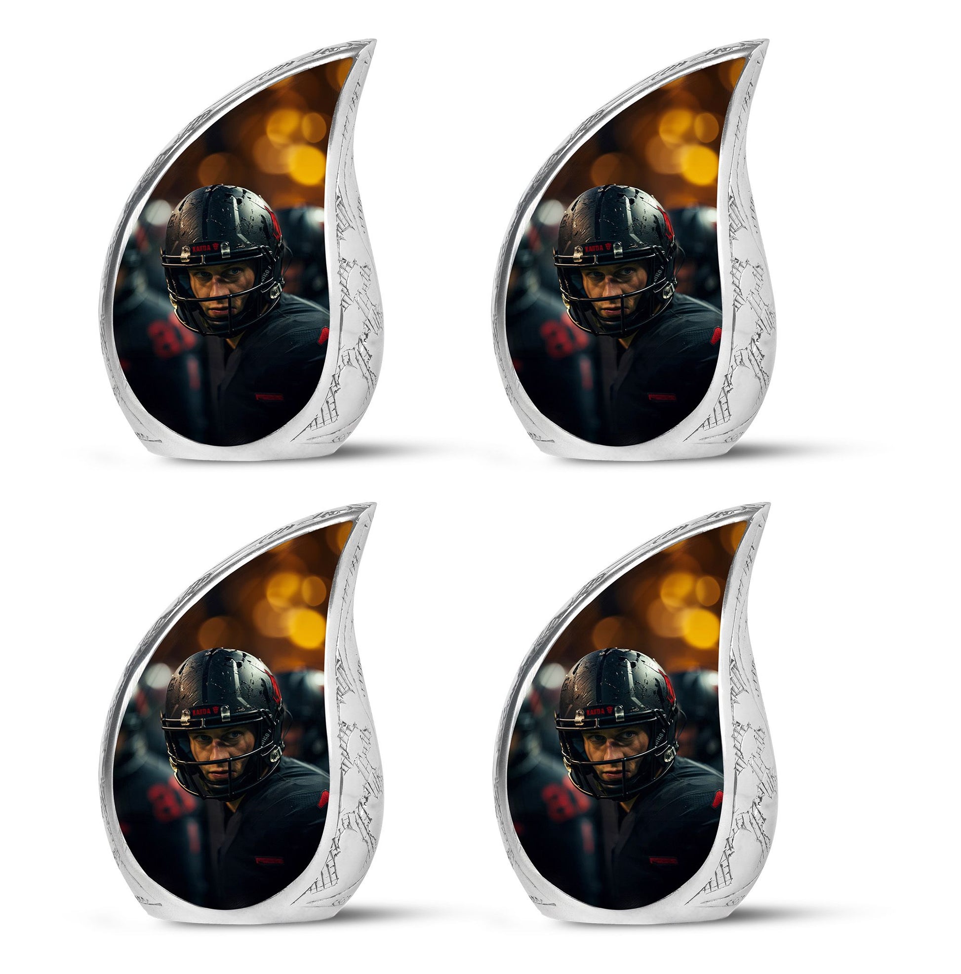 Teardrop Shape Football Urn Keepsake Urn Pack of 4