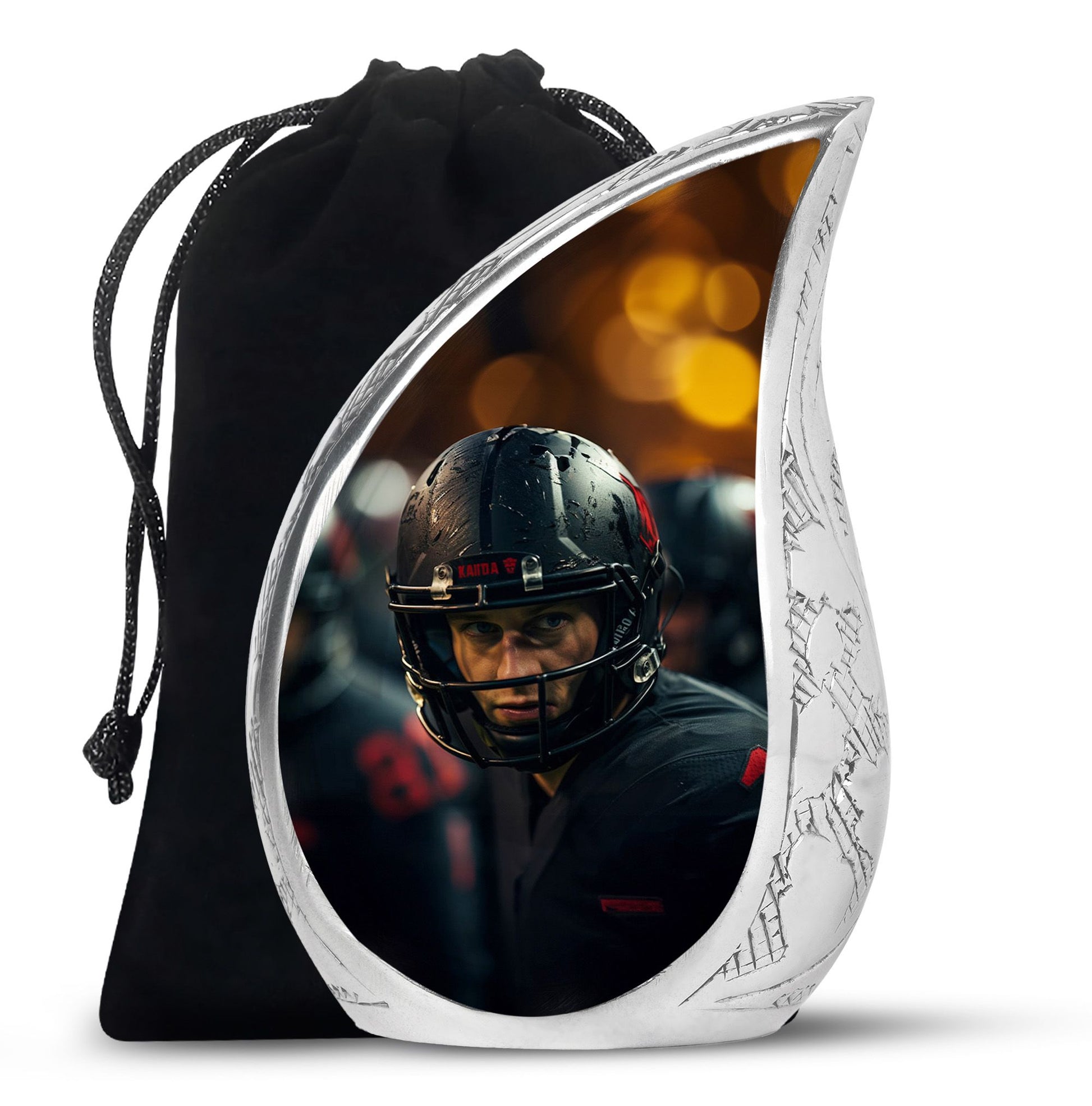 Teardrop Shape Football Urn Large 10 Inch