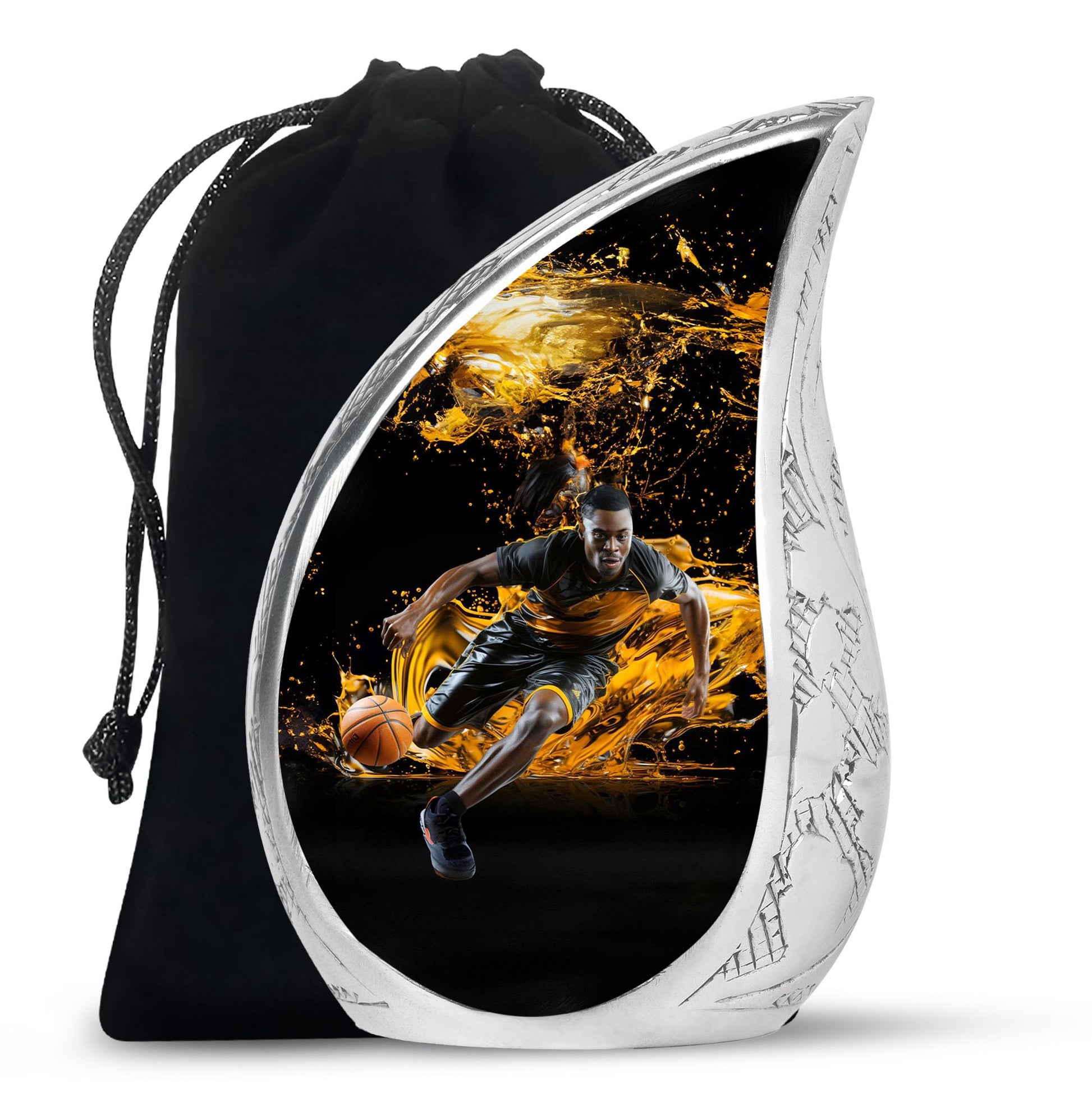 Teardrop Shape Basketball Urn Large 10 Inch