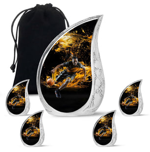 Teardrop Shape Basketball Urn Large Urn With 4 Keepsake Urn