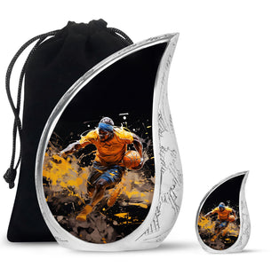 Teardrop Shape Basketball Urn Large Urn With 1 Keepsake Urn
