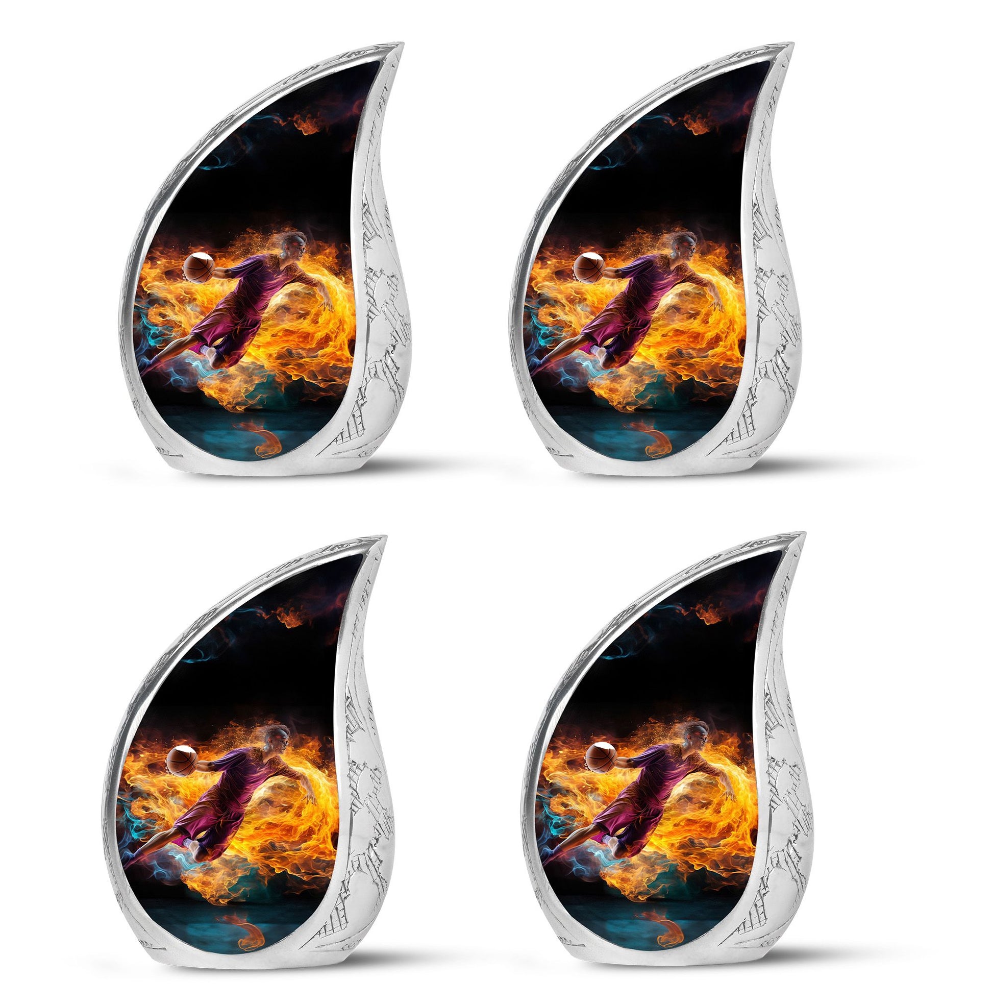 Teardrop Shape Basketball Urn Keepsake Urn Pack of 4