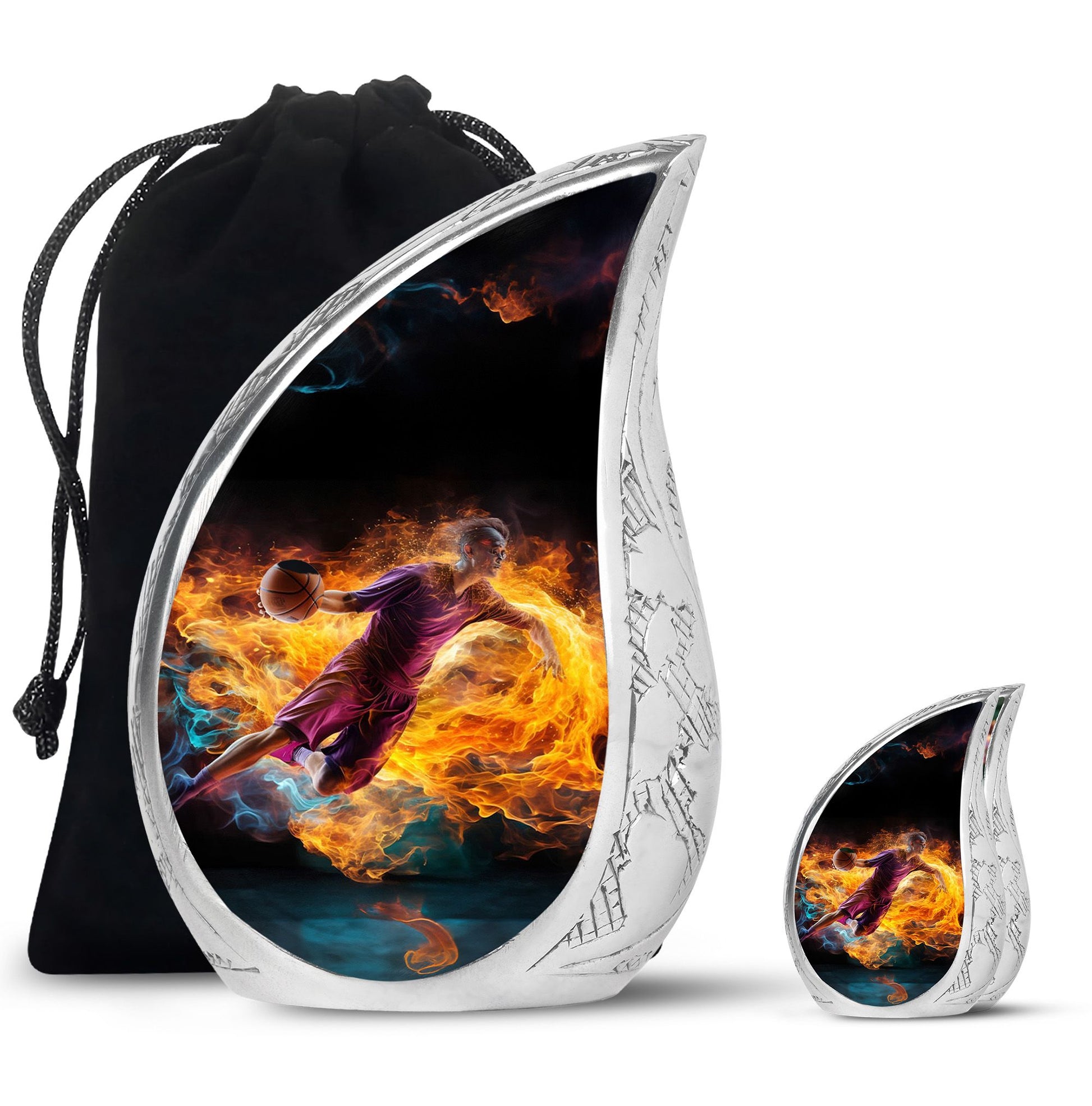 Teardrop Shape Basketball Urn Large 10 Inch