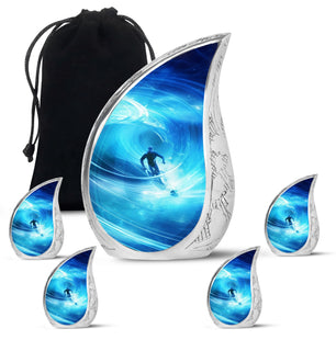 Teardrop Shape Bike Urn Large Urn With 4 Keepsake Urn