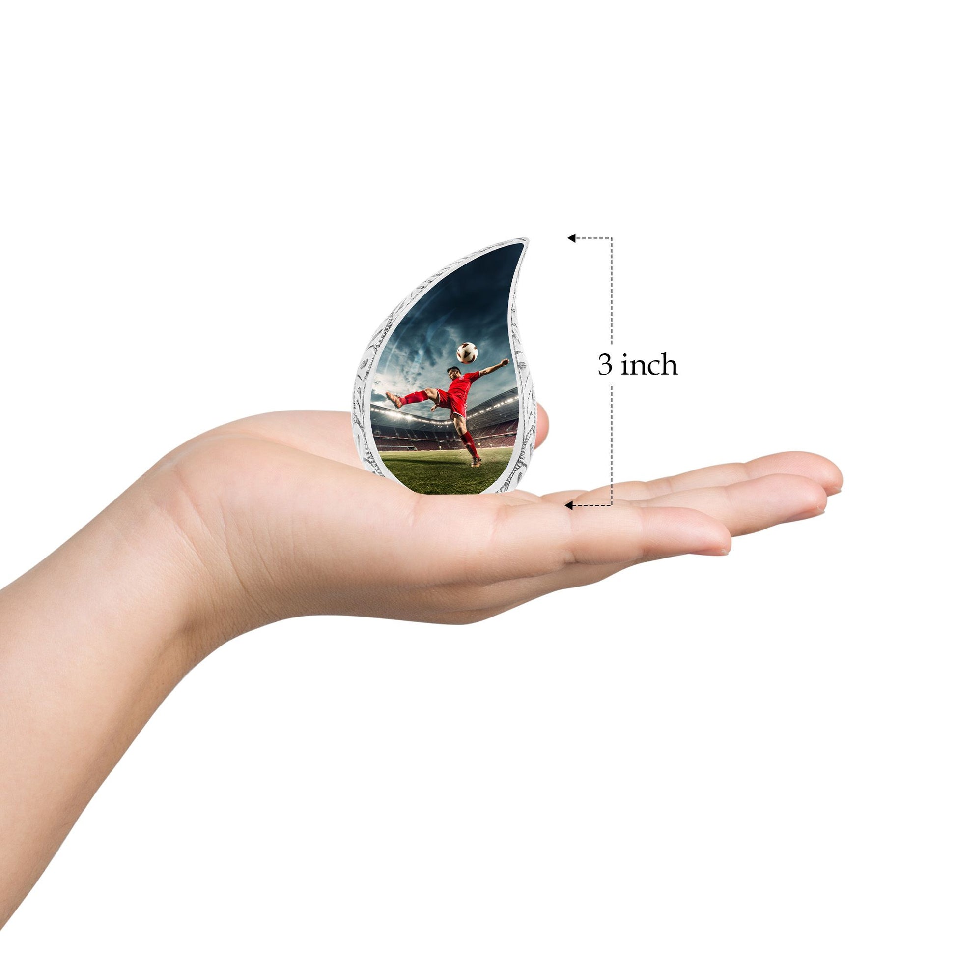 Teardrop Shape Football Urn Keepsake 3 Inch