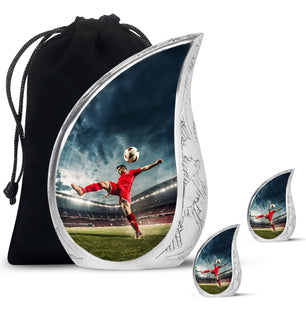 Teardrop Shape Football Urn Large Urn With 2 Keepsake Urn