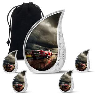 Teardrop Shape Car Urn Large Urn With 4 Keepsake Urn