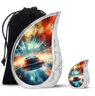 Teardrop Shape Car Urn Large Urn With 1 Keepsake Urn