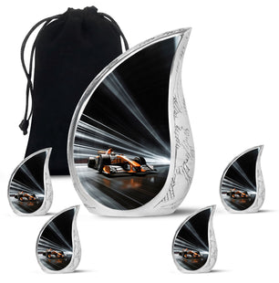 Teardrop Shape Car Urn Large Urn With 4 Keepsake Urn