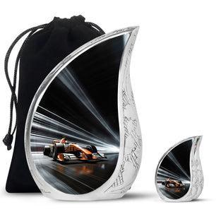 Teardrop Shape Car Urn Large Urn With 1 Keepsake Urn
