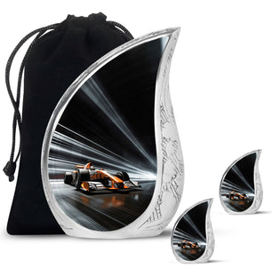 Teardrop Shape Car Urn Large Urn With 2 Keepsake Urn