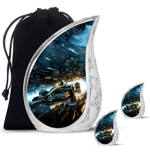 Teardrop Shape Car Urn Large Urn With 2 Keepsake Urn