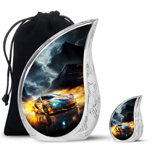 Teardrop Shape Car Urn Large Urn With 1 Keepsake Urn