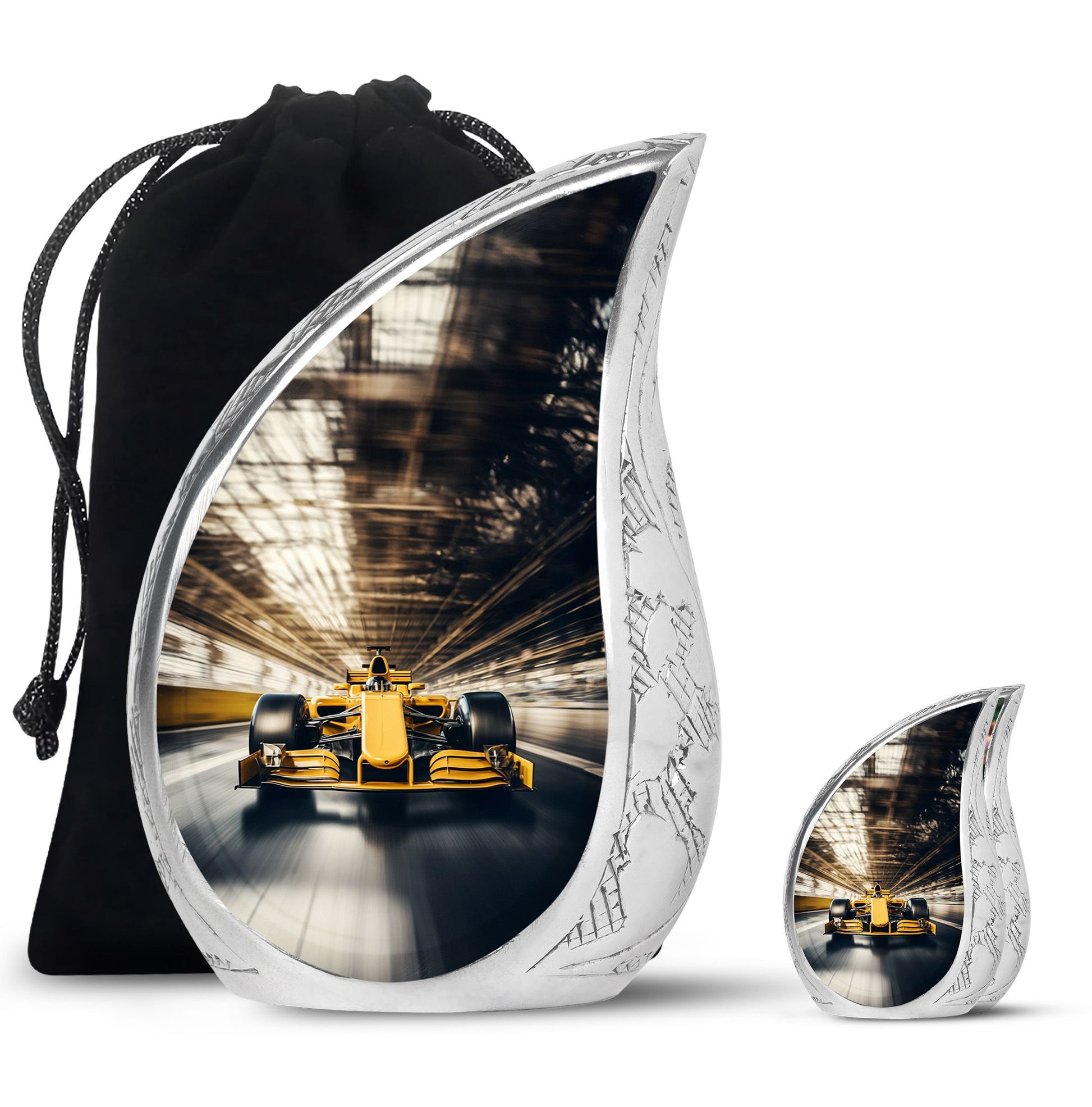 Teardrop Shape Car Urn Large Urn With 1 Keepsake Urn