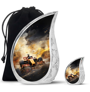 Teardrop Shape Car Urn Large Urn With 1 Keepsake Urn