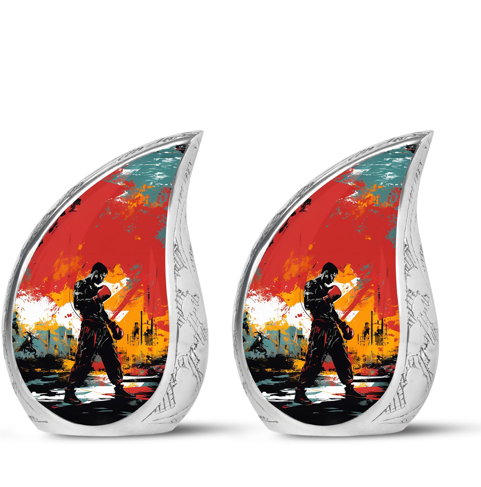Teardrop Shape Boxing Urn Keepsake Urn Pack of 2