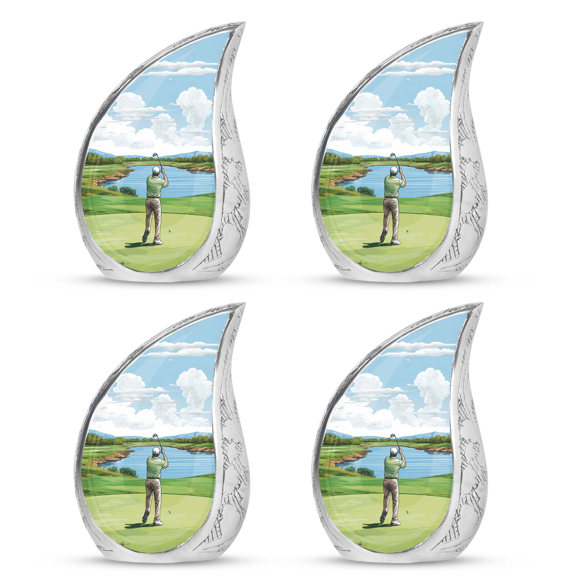 Teardrop Shape Golf Urn Keepsake Urn Pack of 4