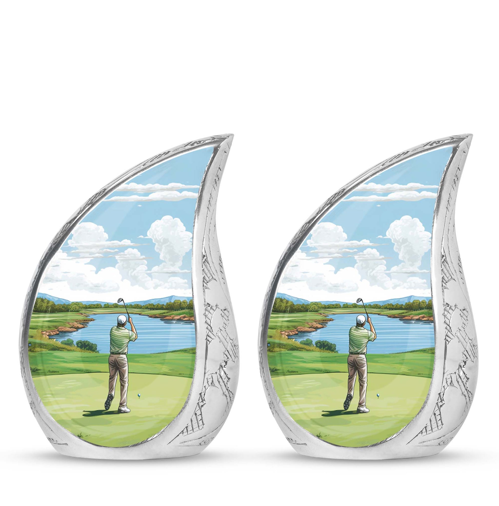 Teardrop Shape Golf Urn Keepsake Urn Pack of 2