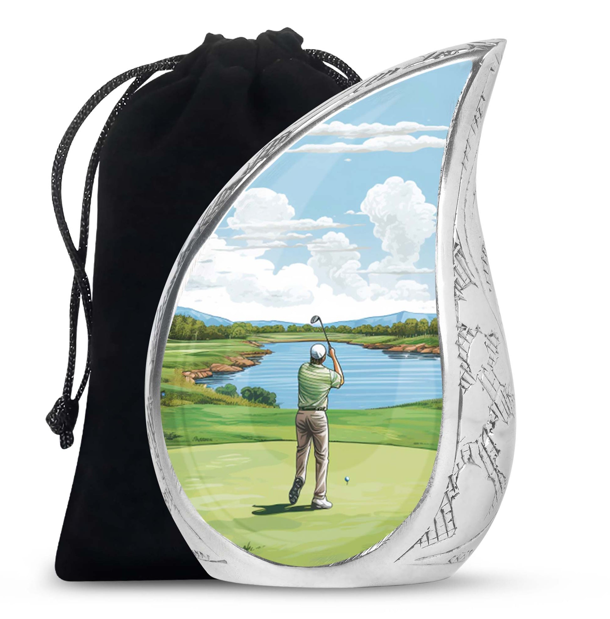 Teardrop Shape Golf Urn Large 10 Inch