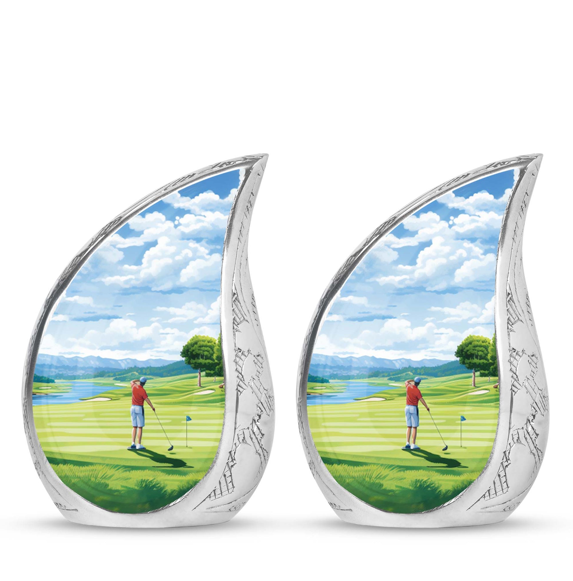 Teardrop Shape Golf Urn Keepsake Urn Pack of 2