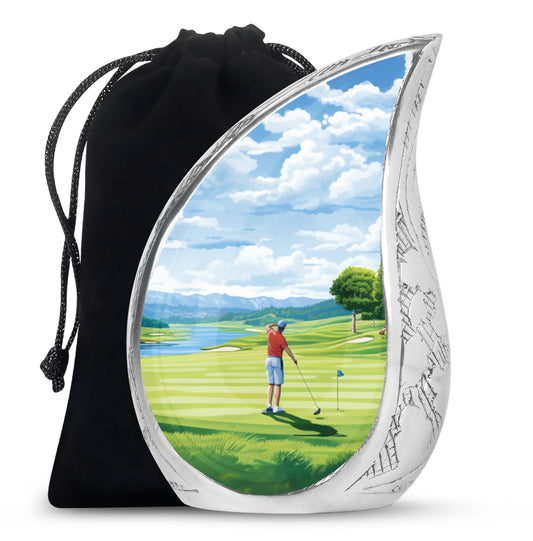 Teardrop Shape Golf Urn Large 10 Inch