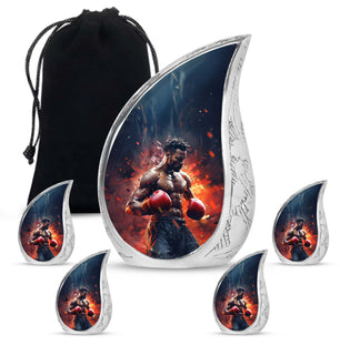 Teardrop Shape Boxing Urn Large Urn With 4 Keepsake Urn