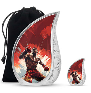 Teardrop Shape Boxing Urn Large Urn With 1 Keepsake Urn