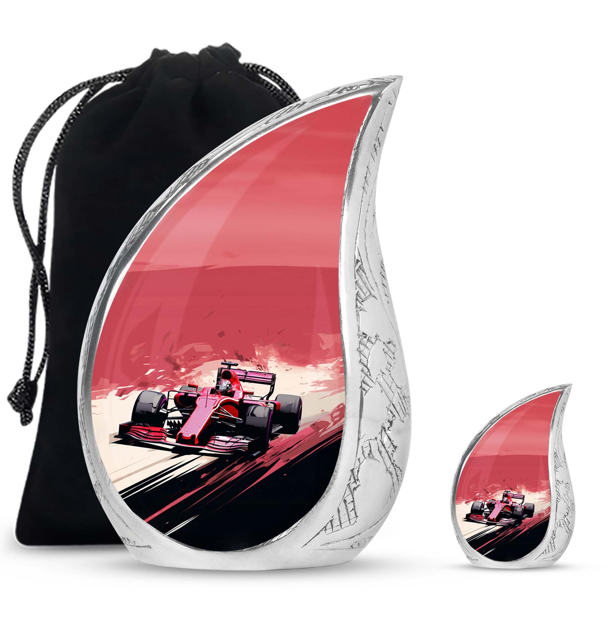 Teardrop Shape Car Urn Large Urn With 1 Keepsake Urn