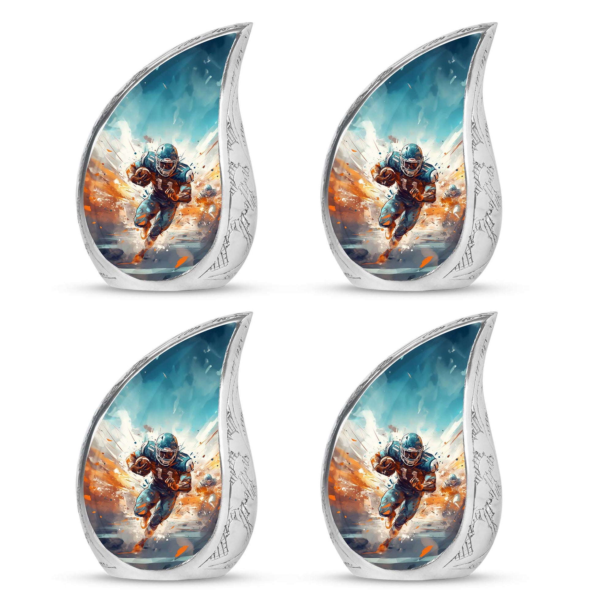 Teardrop Shape Football Urn Keepsake Urn Pack of 4