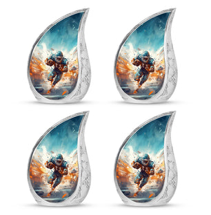 Teardrop Shape Football Urn Keepsake Urn Pack of 4