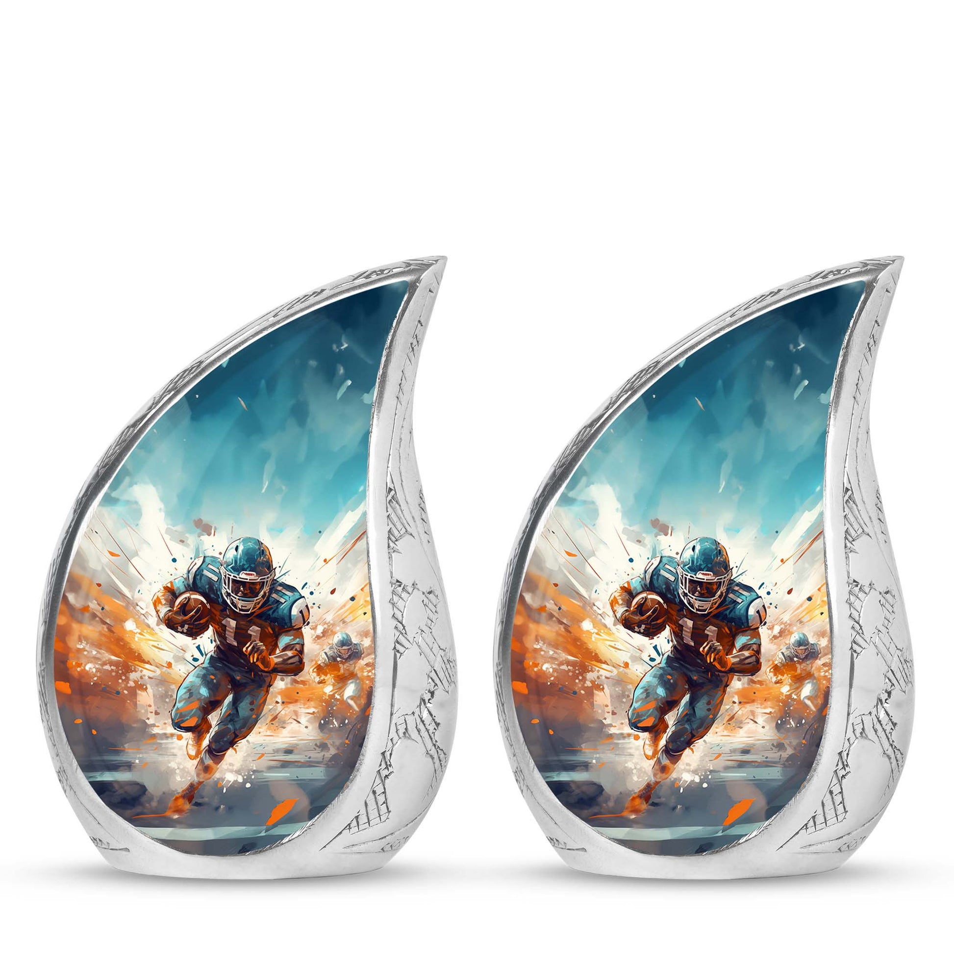 Teardrop Shape Football Urn Keepsake Urn Pack of 2