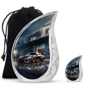 Teardrop Shape Car Urn Large Urn With 1 Keepsake Urn