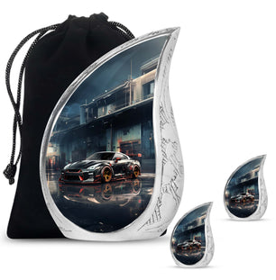 Teardrop Shape Car Urn Large Urn With 2 Keepsake Urn