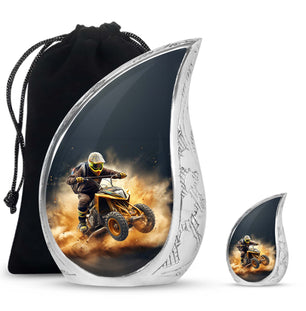 Teardrop Shape Bike Urn Large Urn With 1 Keepsake Urn