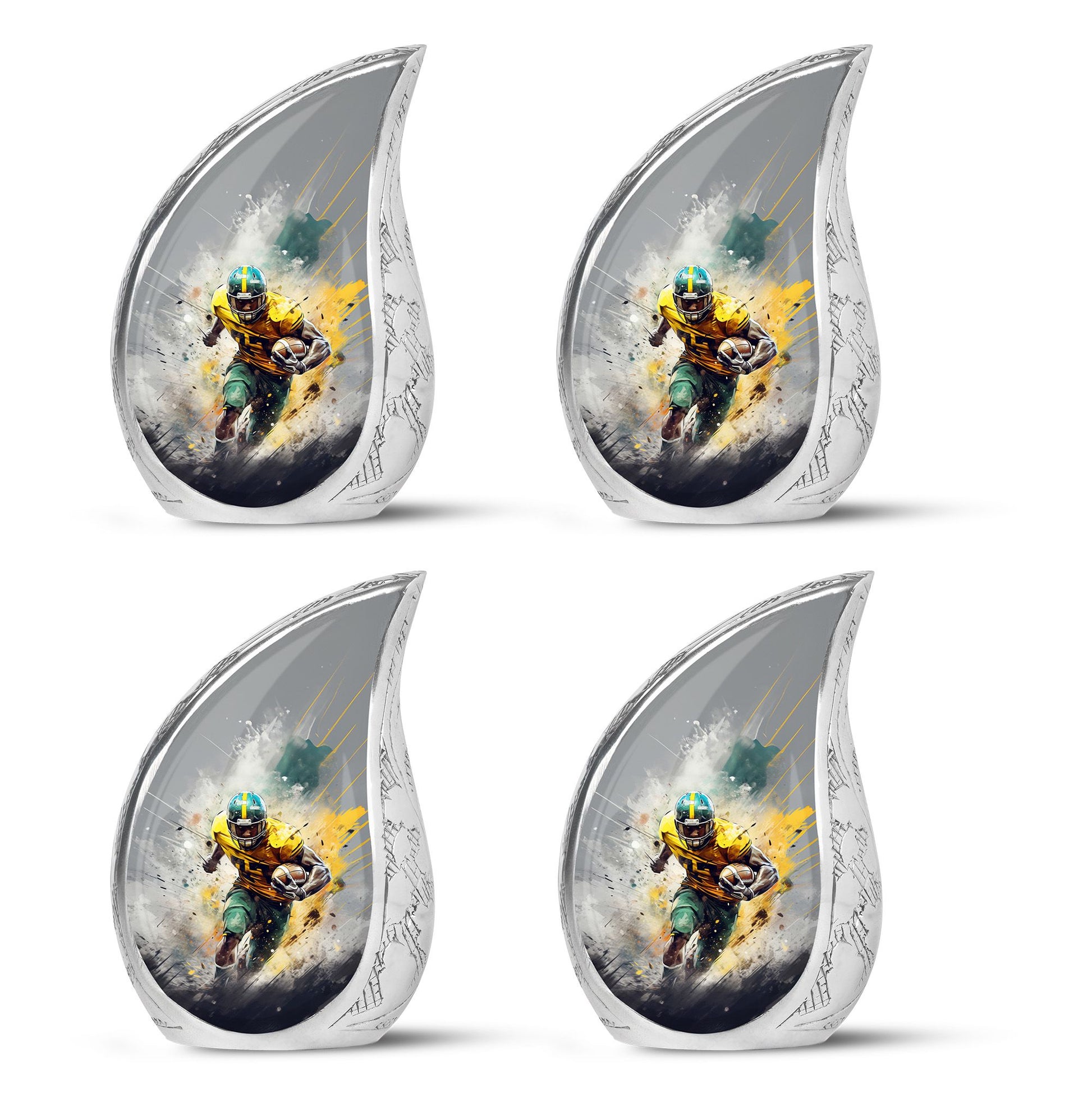 Teardrop Shape Football Urn Keepsake Urn Pack of 4