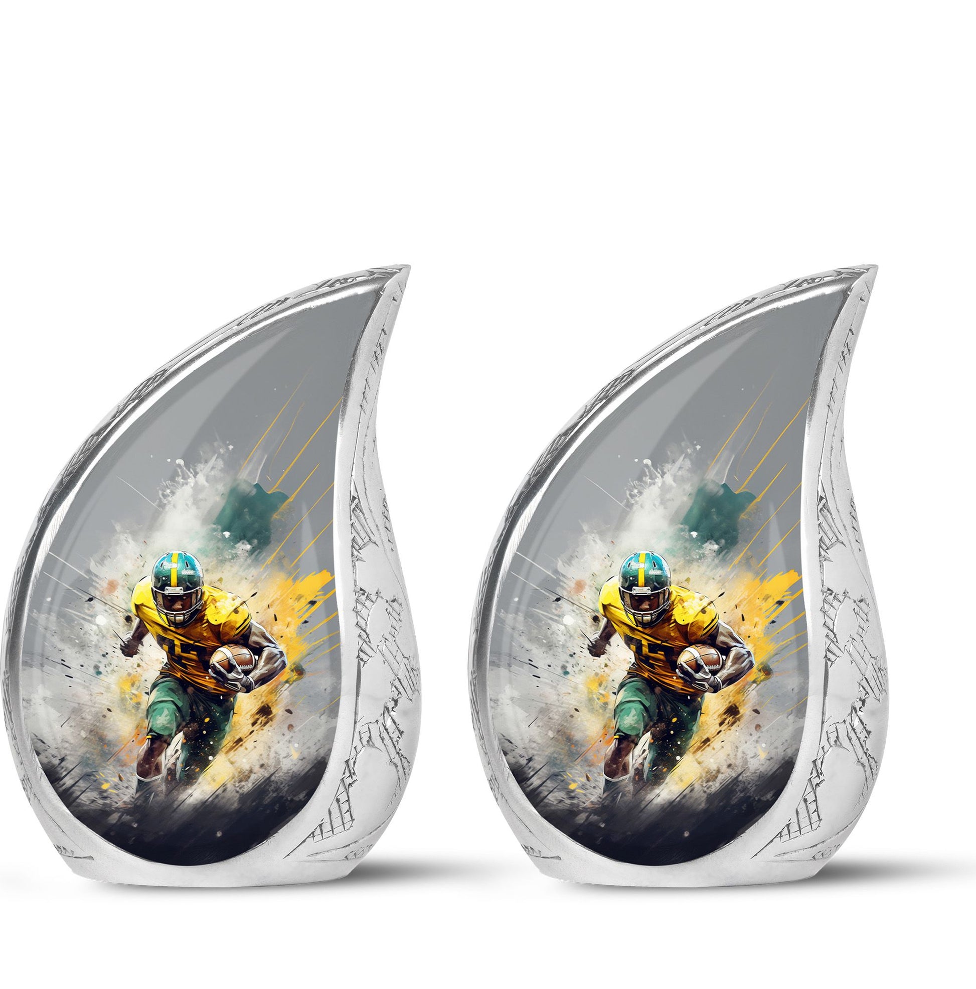 Teardrop Shape Football Urn Keepsake Urn Pack of 2