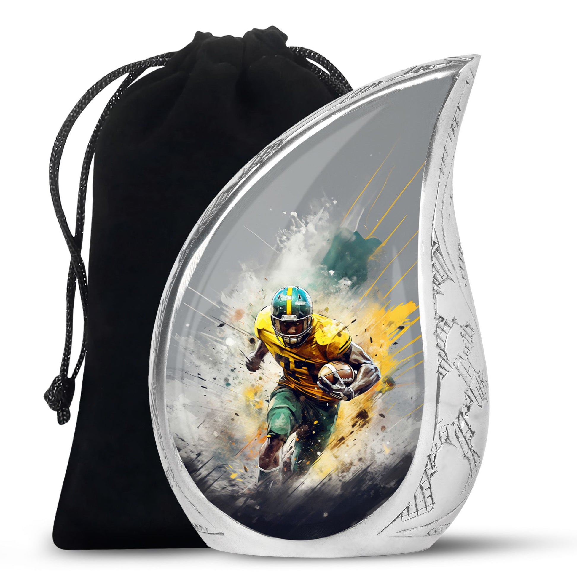Teardrop Shape Football Urn Large 10 Inch