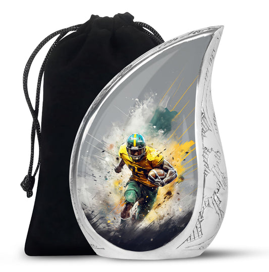 Teardrop Shape Football Urn Large 10 Inch