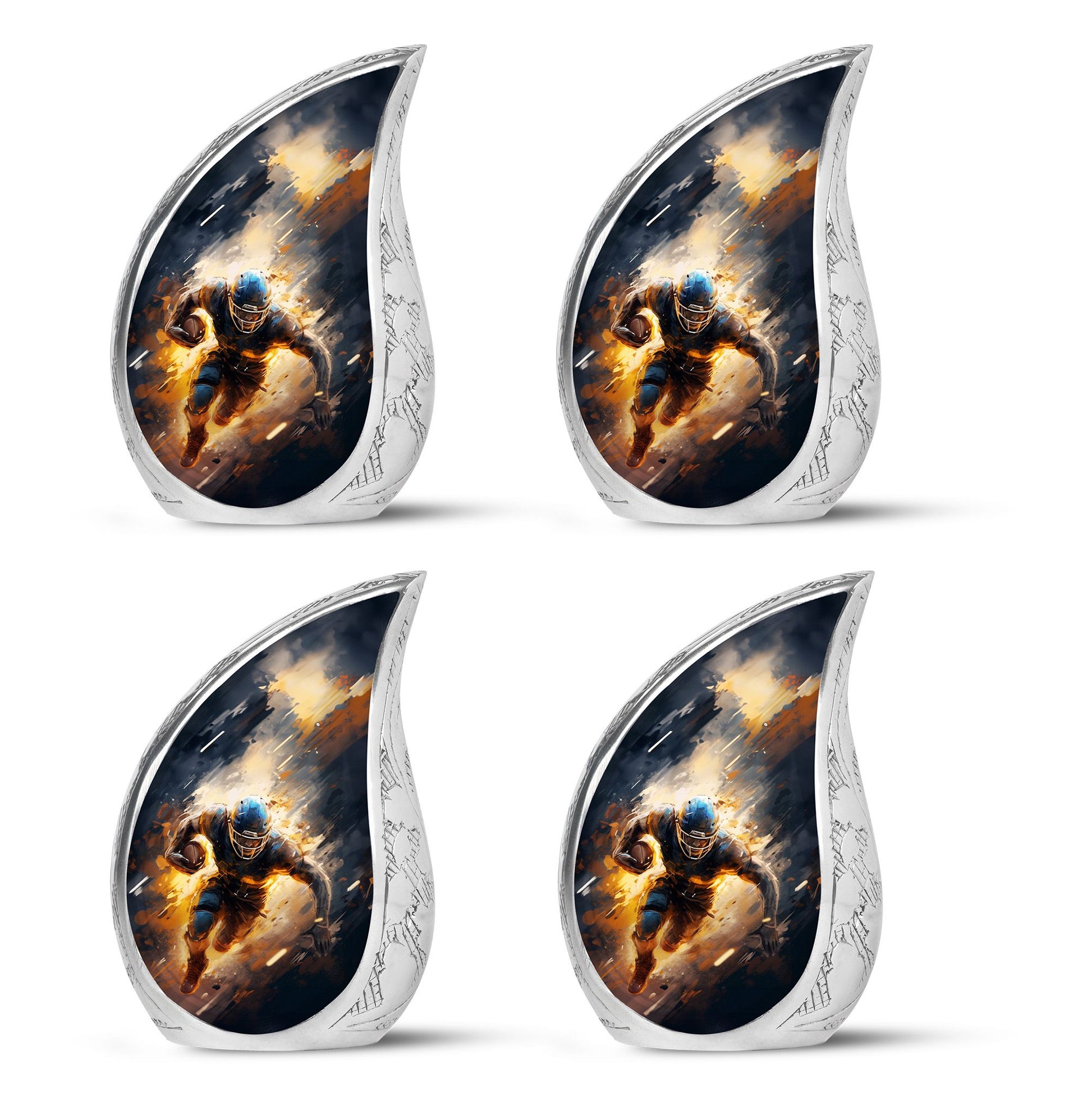 Teardrop Shape Football Urn Keepsake Urn Pack of 4
