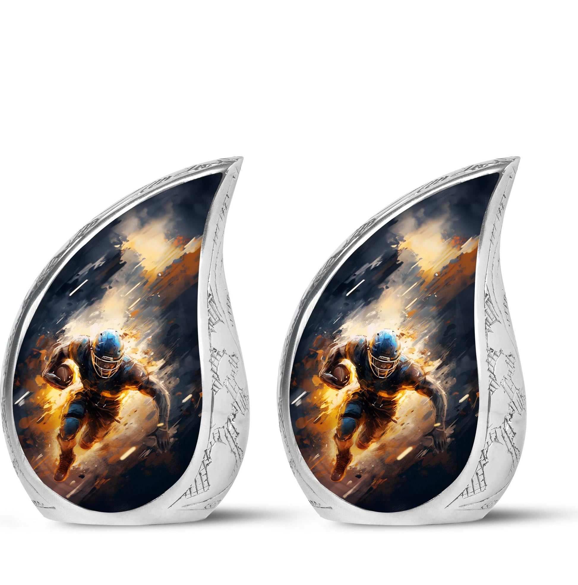 Teardrop Shape Football Urn Keepsake Urn Pack of 2