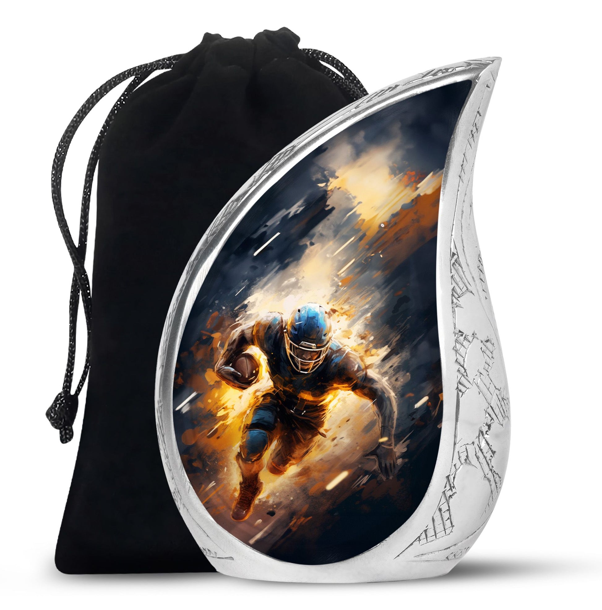 Teardrop Shape Football Urn Large 10 Inch
