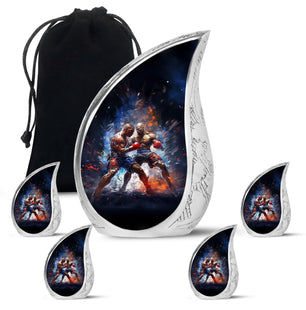 Teardrop Shape Boxing Urn Large Urn With 4 Keepsake Urn
