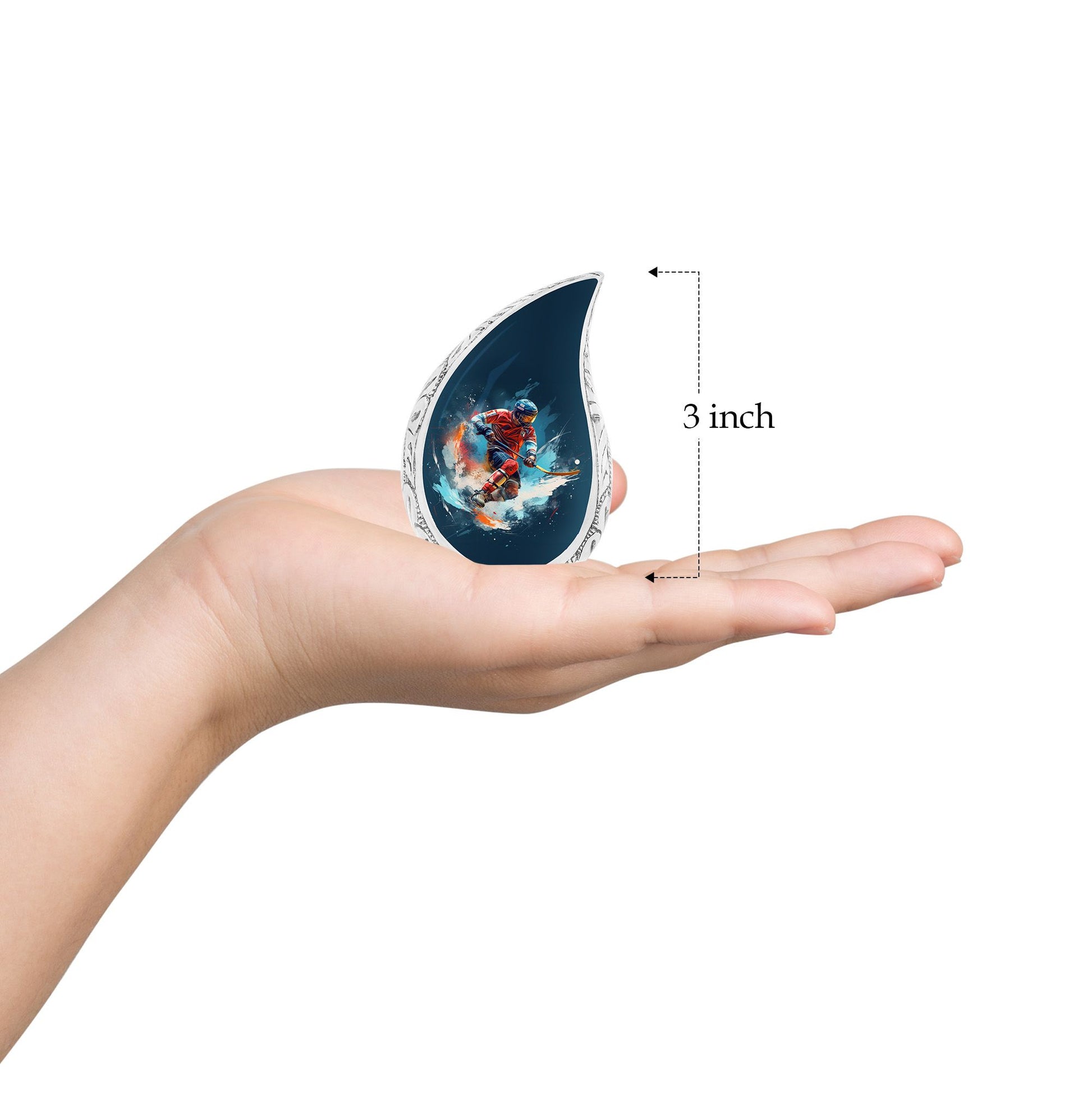 Teardrop Shape Sport Urn Keepsake 3 Inch