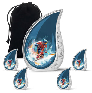 Teardrop Shape Sport Urn Large Urn With 4 Keepsake Urn